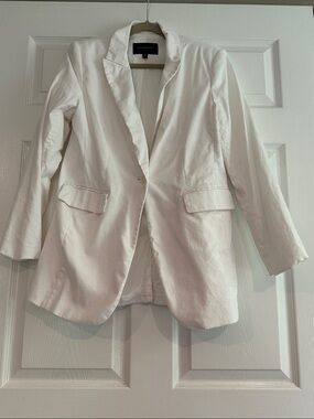 Banana Republic White Single-Button Tailored Blazer